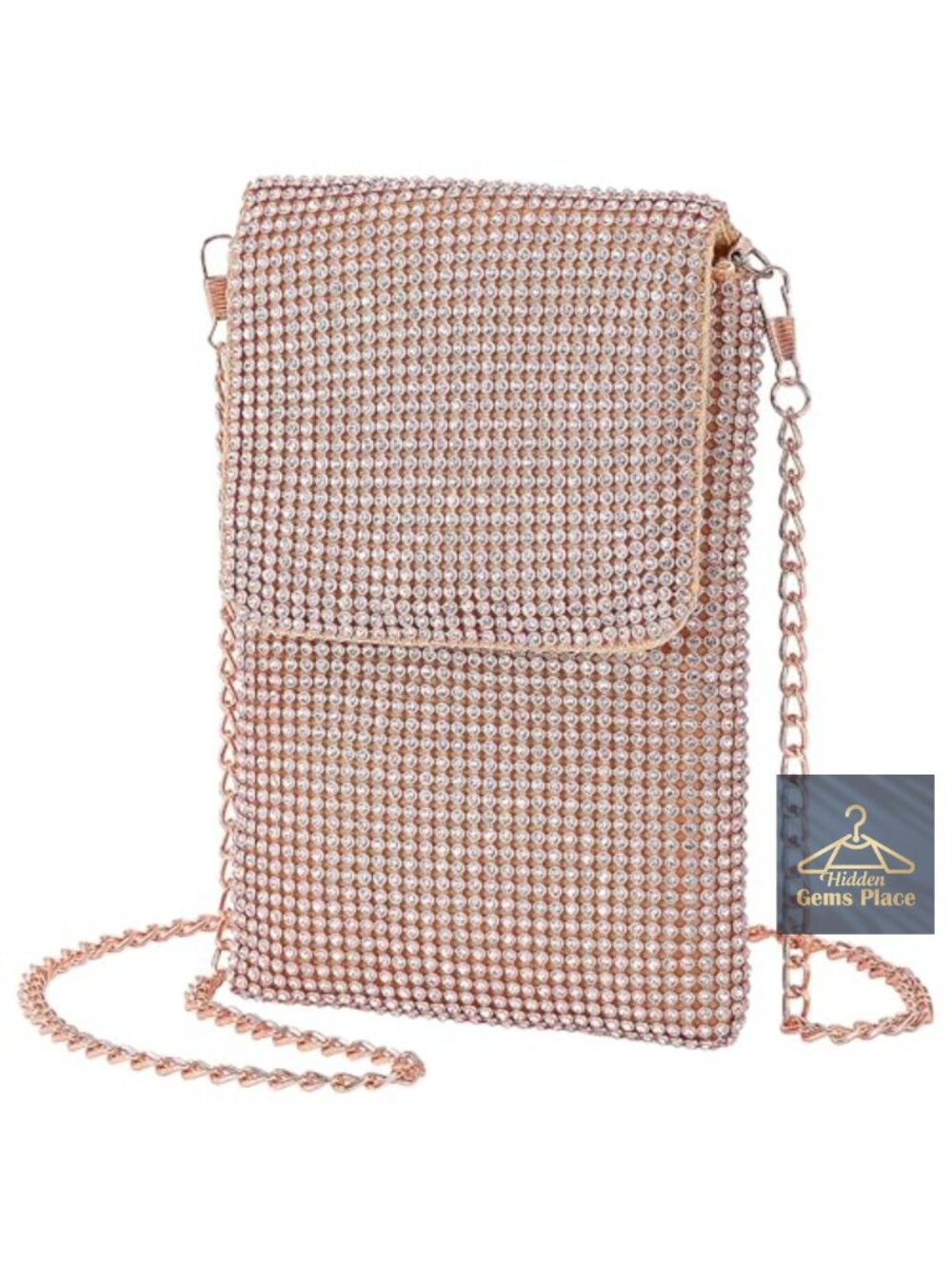 Rhinestone Crossbody Cell Phone Purse Clutch Evening Handbag Bling Shoulder Bag